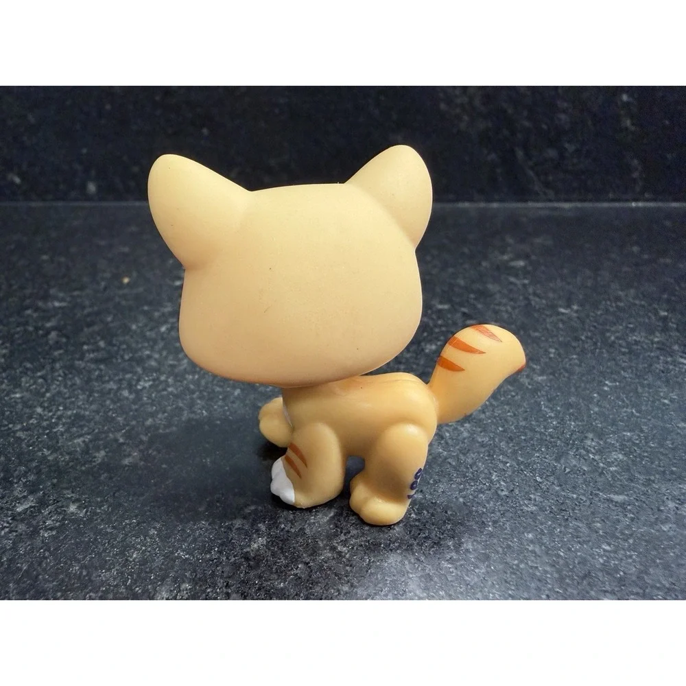 Authentic LPS #1572 Walking Cat Orange‎ Tabby Blue Eyes Hasbro Littlest Pet Shop